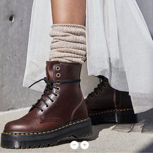 Dr. Martens JADON PLATFORM Boots in DARK BROWN Smooth LEATHER Great Reviews